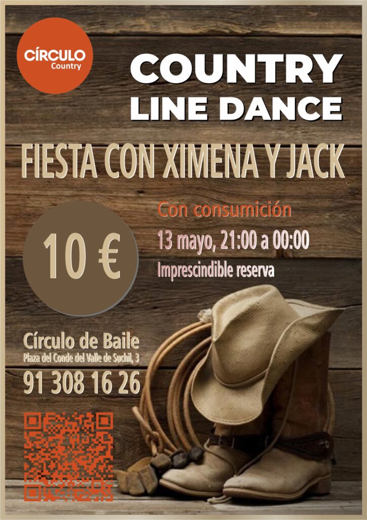 Fiesta de Country Line Dance con Ximena y Jack en Círculo de Baile