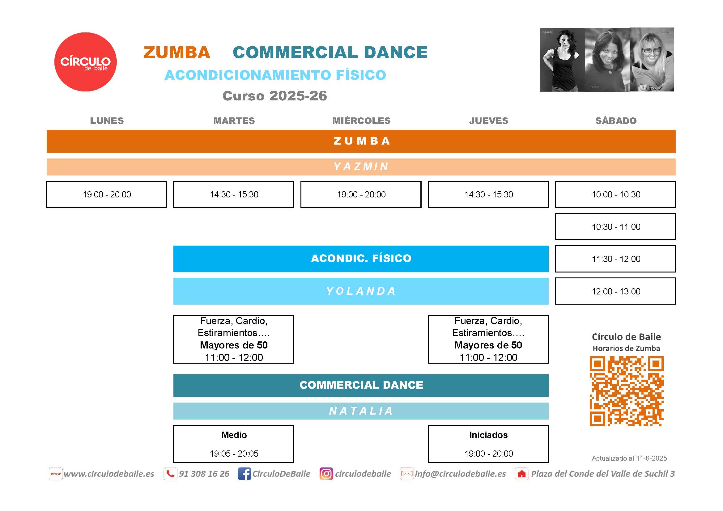 Horarios de otros bailes en Circulo de Baile