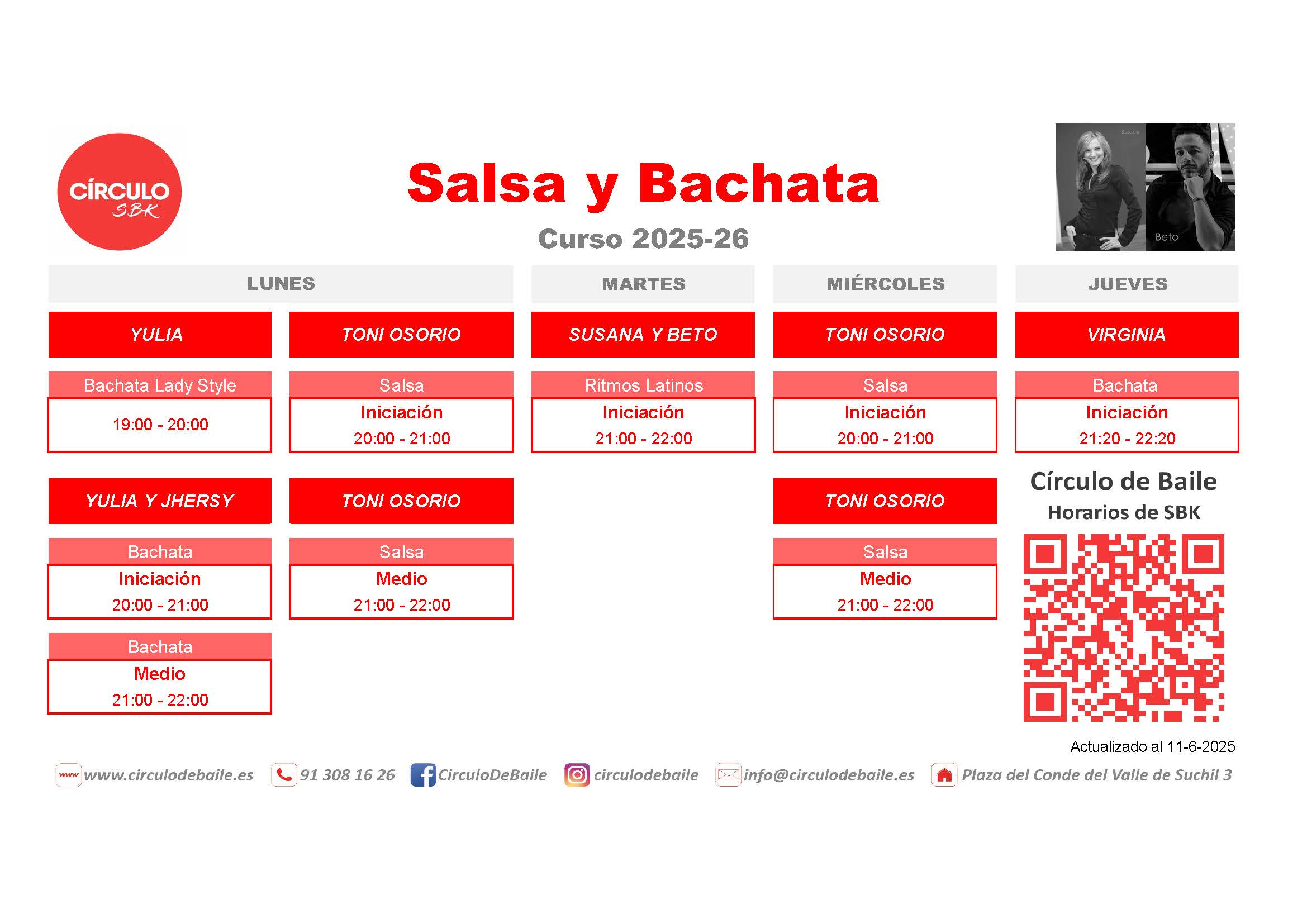 Horarios de SBK en Circulo de Baile