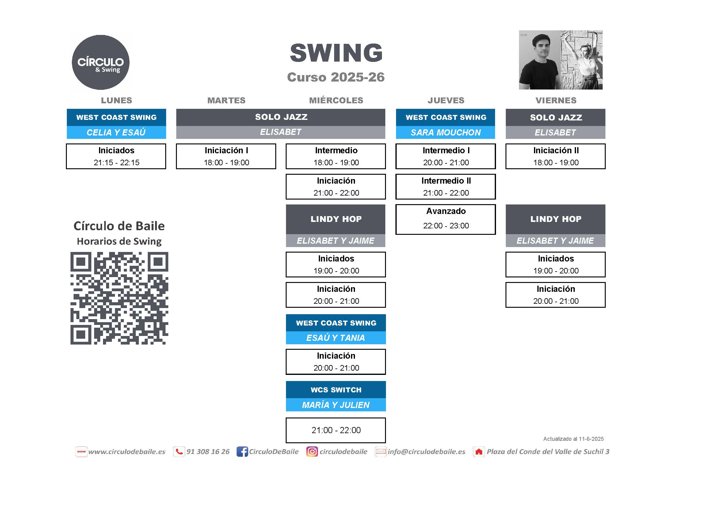 Horarios de Swing en Circulo de Baile