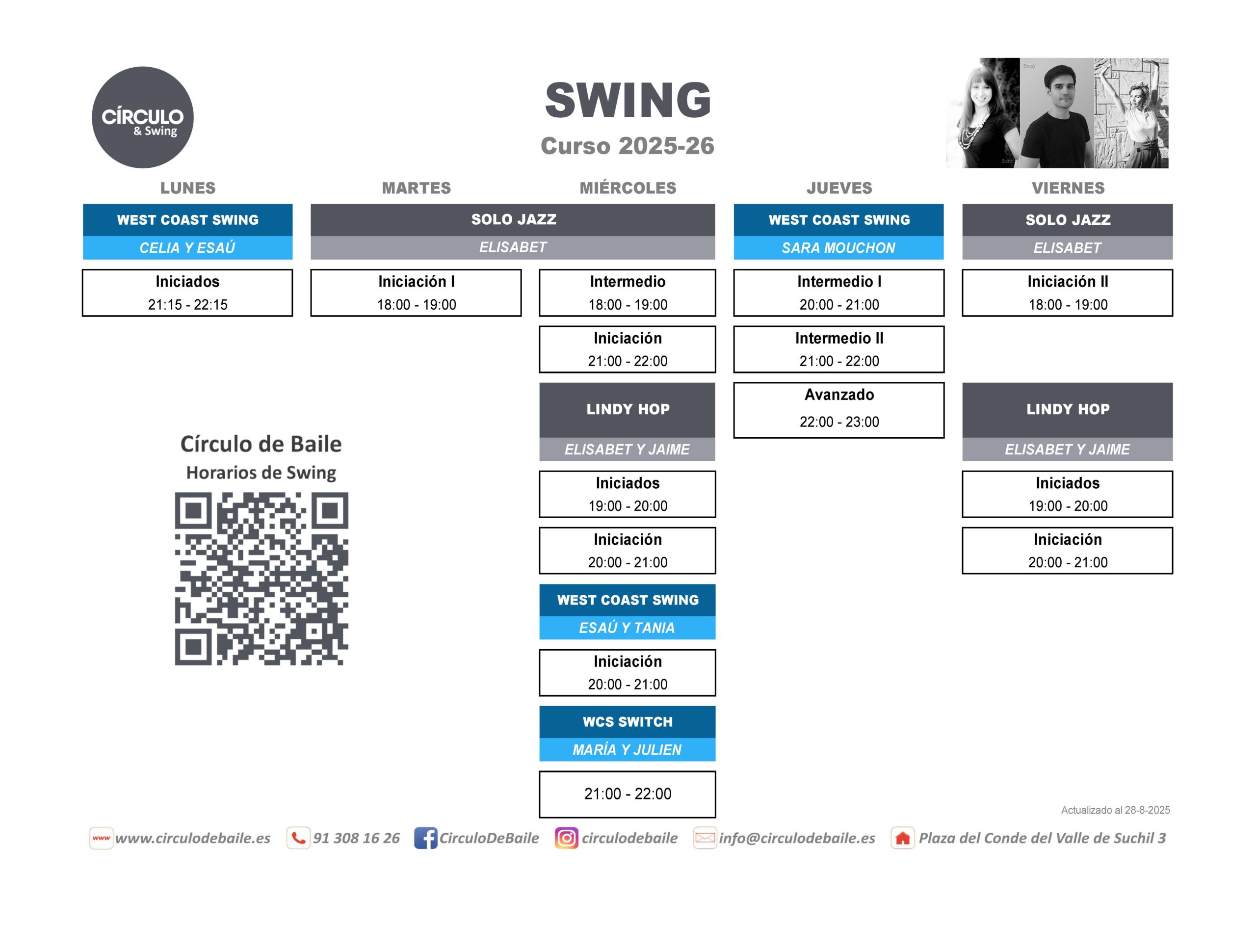 Horarios de Swing en Circulo de Baile