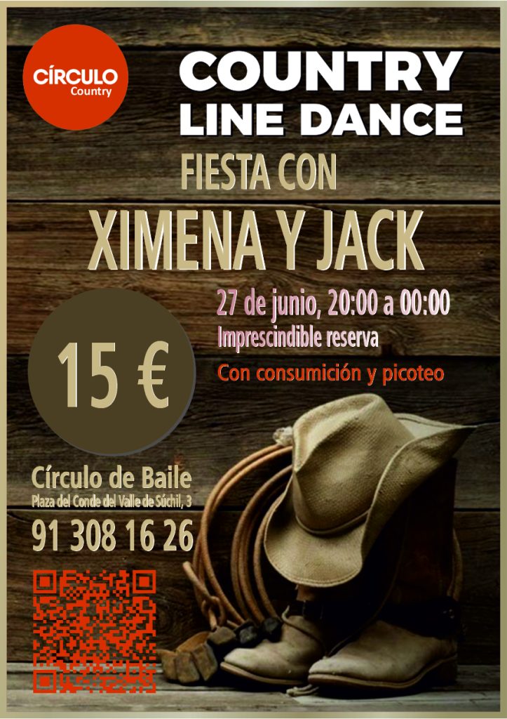 Fiesta de Country Line Dance con Ximena y Jack en Círculo de Baile