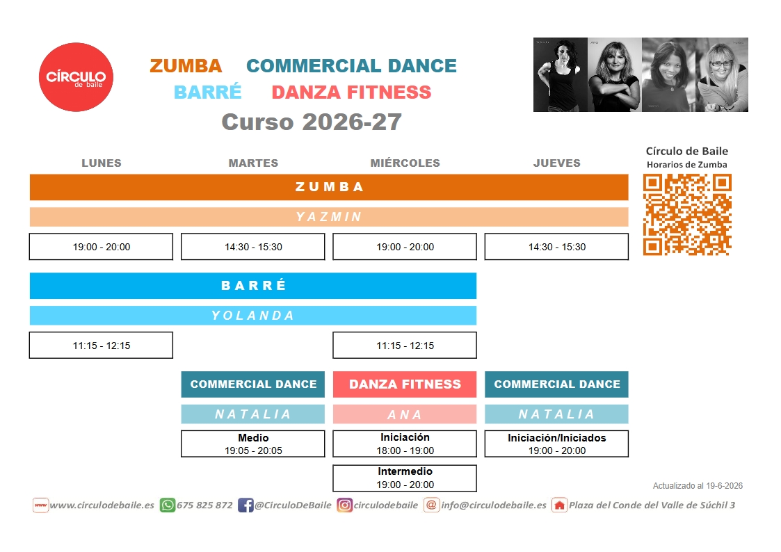Horarios de otros bailes en Circulo de Baile