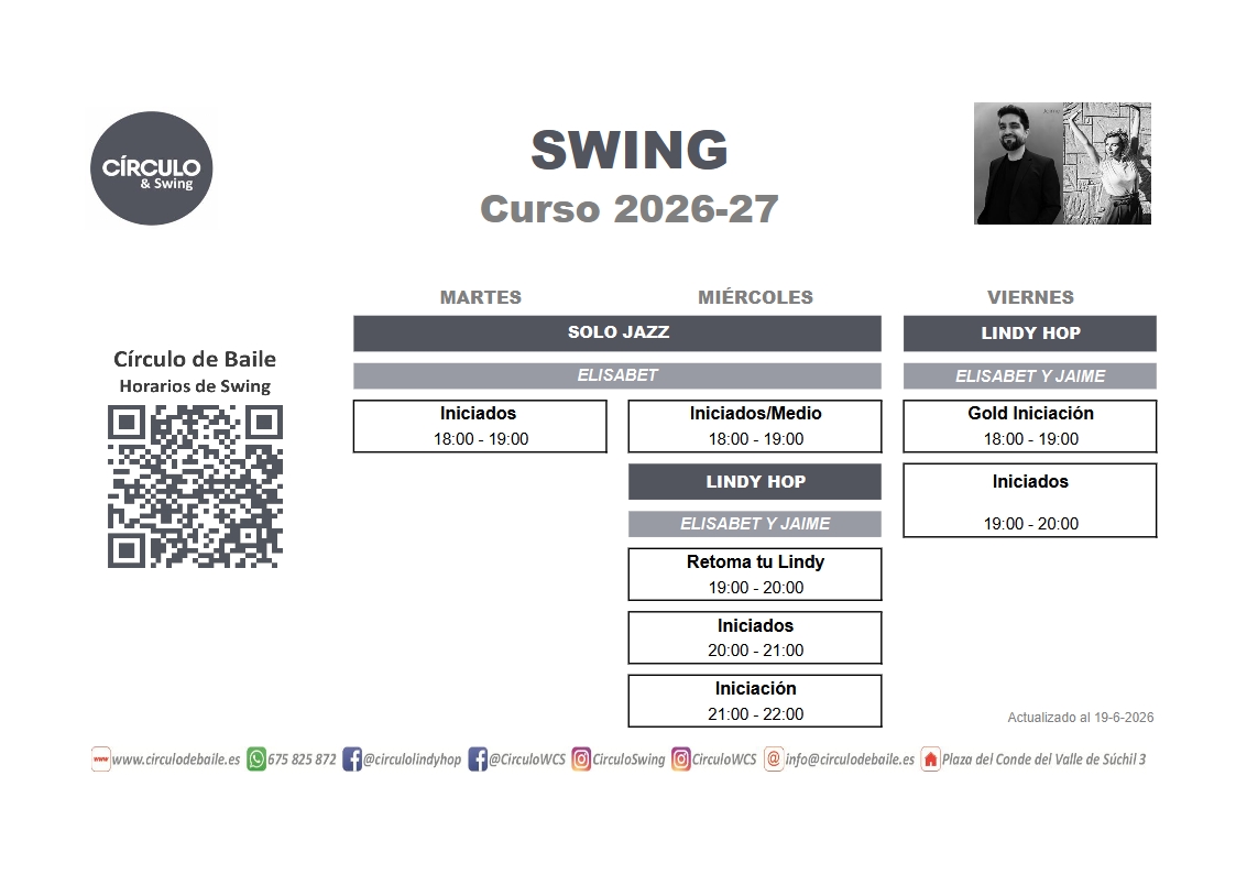 Horarios de Swing en Circulo de Baile