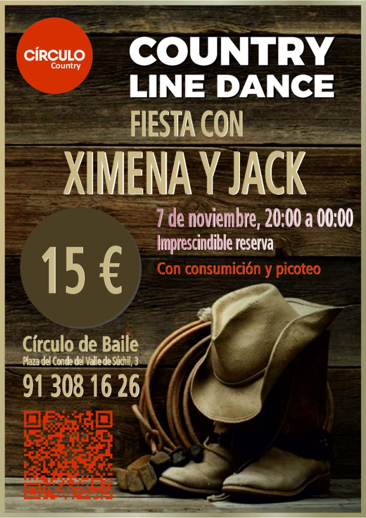 Fiesta de Country Line Dance con Ximena y Jack en Círculo de Baile